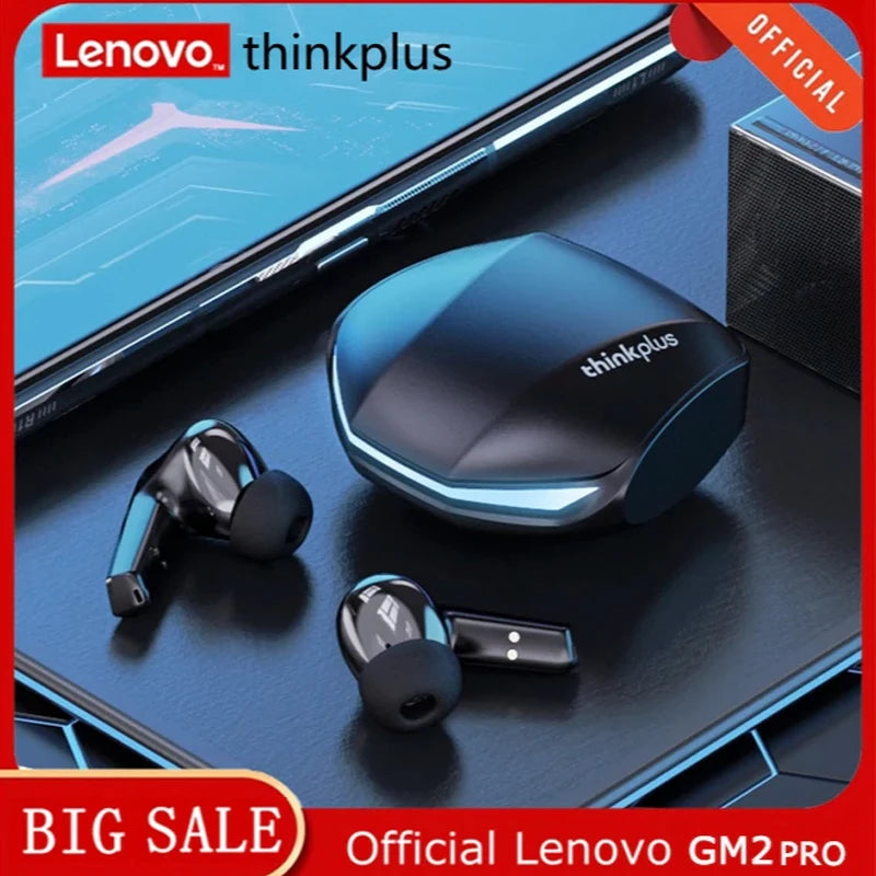 100% Original Lenovo GM2 Pro Bluetooth Wireless Earphone High-Quality Noise-Canceling TWS Gaming Earbuds With Multiple Devices